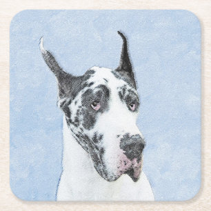 Great Dane (Harlequin) schilderen - Oorspronkelijk Kartonnen Onderzetters