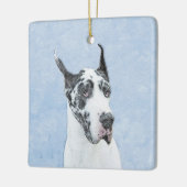 Great Dane (Harlequin) schilderen - Oorspronkelijk Keramisch Ornament (Links)