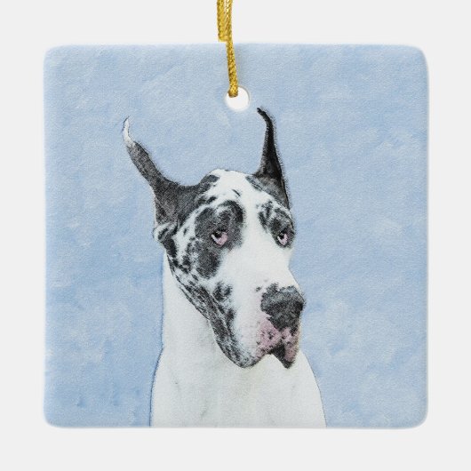Great Dane (Harlequin) schilderen - Oorspronkelijk Keramisch Ornament (Voorkant)