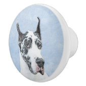 Great Dane (Harlequin) schilderen - Oorspronkelijk Keramische Knop (Rechts)