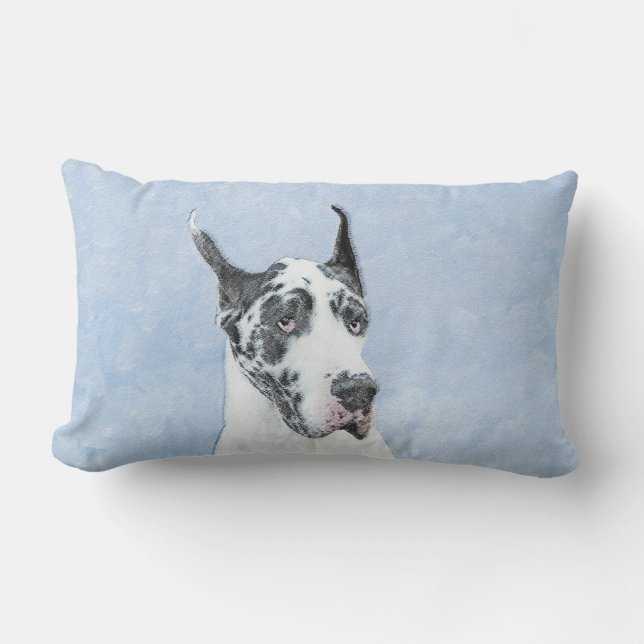 Great Dane (Harlequin) Schilderen - Oorspronkelijk Kussen (Voorkant)