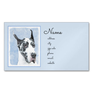 Great Dane (Harlequin) schilderen - Oorspronkelijk Magnetisch Visitekaartje