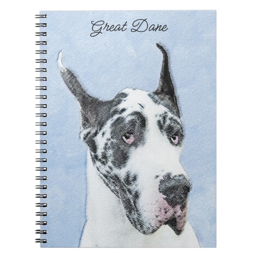 Great Dane (Harlequin) schilderen - Oorspronkelijk Notitieboek (Voorkant)