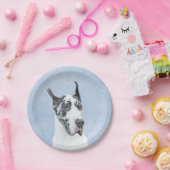 Great Dane (Harlequin) schilderen - Oorspronkelijk Papieren Bordje (Feest)