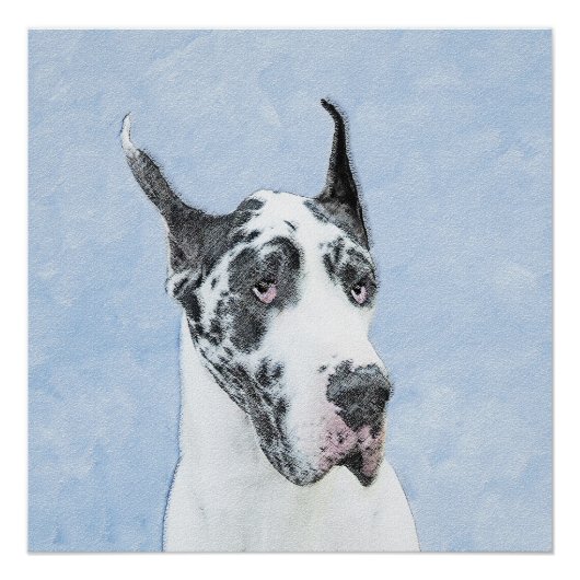 Great Dane (Harlequin) schilderen - Oorspronkelijk Perfect Poster (Voorkant)