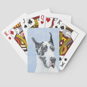 Great Dane (Harlequin) schilderen - Oorspronkelijk Pokerkaarten