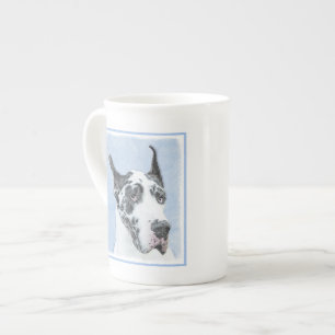 Great Dane (Harlequin) schilderen - Oorspronkelijk Porselein Kop