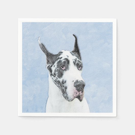 Great Dane (Harlequin) schilderen - Oorspronkelijk Servet (Voorkant)