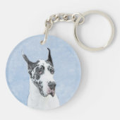 Great Dane (Harlequin) schilderen - Oorspronkelijk Sleutelhanger (Achterkant)