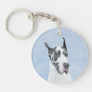 Great Dane (Harlequin) schilderen - Oorspronkelijk Sleutelhanger
