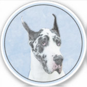 Great Dane (Harlequin) schilderen - Oorspronkelijk Sticker (Voorkant)