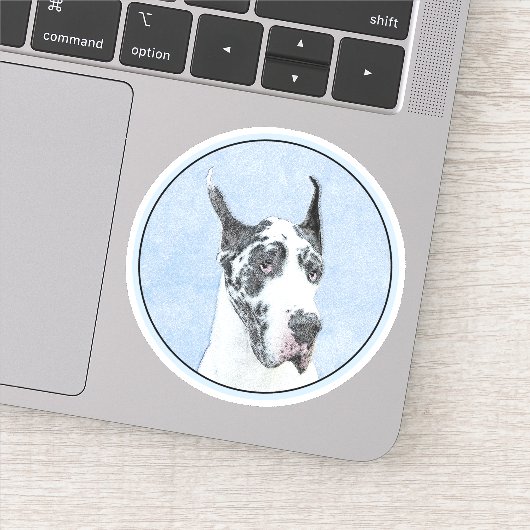 Great Dane (Harlequin) schilderen - Oorspronkelijk Sticker (Detail)