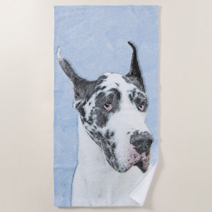 Great Dane (Harlequin) schilderen - Oorspronkelijk Strandlaken