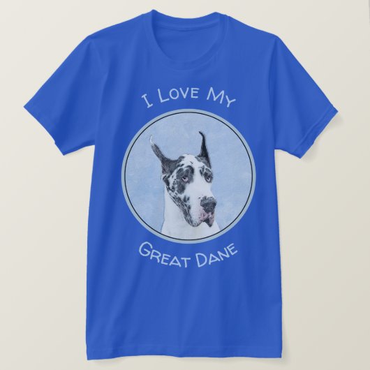 Great Dane (Harlequin) schilderen - Oorspronkelijk T-shirt (Design voorkant)