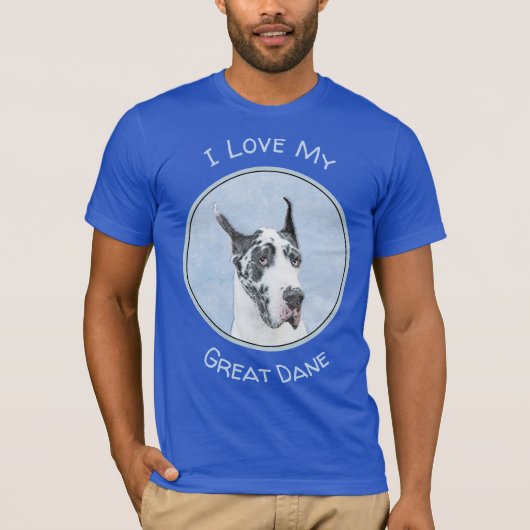 Great Dane (Harlequin) schilderen - Oorspronkelijk T-shirt (Voorkant)