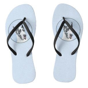 Great Dane (Harlequin) schilderen - Oorspronkelijk Teenslippers