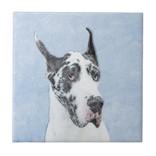 Great Dane (Harlequin) schilderen - Oorspronkelijk Tegeltje