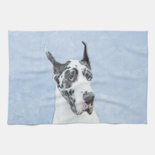 Great Dane (Harlequin) schilderen - Oorspronkelijk Theedoek