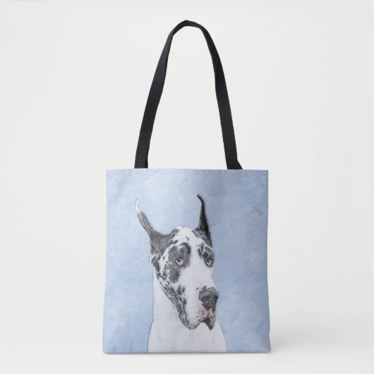 Great Dane (Harlequin) schilderen - Oorspronkelijk Tote Bag (Voorkant)