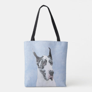 Great Dane (Harlequin) schilderen - Oorspronkelijk Tote Bag
