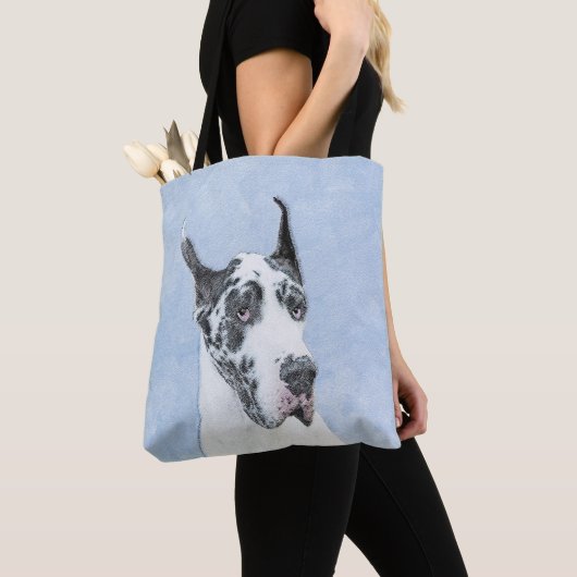 Great Dane (Harlequin) schilderen - Oorspronkelijk Tote Bag (Dichtbij)