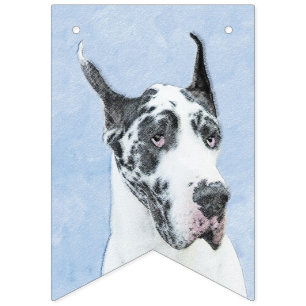 Great Dane (Harlequin) schilderen - Oorspronkelijk Vlaggetjes