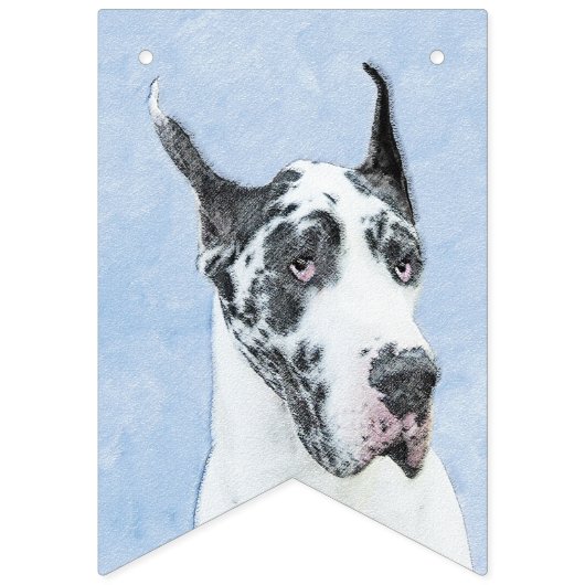 Great Dane (Harlequin) schilderen - Oorspronkelijk Vlaggetjes (Eerste vlag)