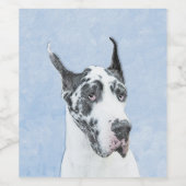 Great Dane (Harlequin) schilderen - Oorspronkelijk Wijn Etiket (Enkel label)