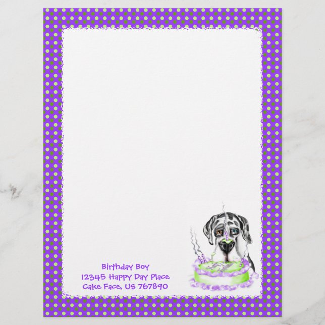 Great Dane Harlequin UC Birthday Cake (Voorkant)