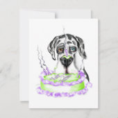 Great Dane Harlequin UC Birthday Cake Kaart (Voorkant)