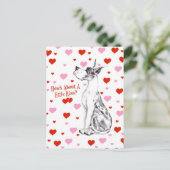 Great Dane Harlequin Valentijnsdag Kiss Feestdagenkaart (Staand voorkant)