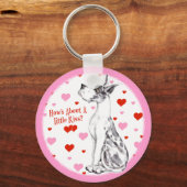 Great Dane Harlequin Valentijnsdag Kiss Sleutelhanger (Voorkant)
