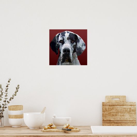 Great Dane Harly Face Poster (Keuken)