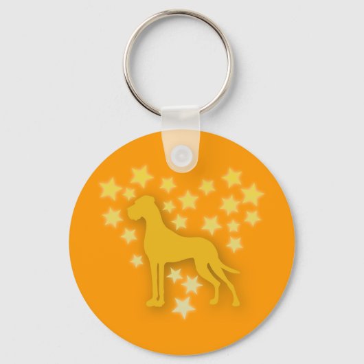 Great Dane, Hart van Sterren, minimalistisch ontwe Sleutelhanger (Voorkant)