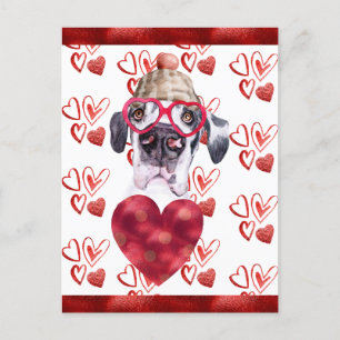 Great Dane Hartjes Hond Liefhebber Valentijns Cade Feestdagenkaart