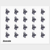 Great Dane Head-studie zwart Ronde Sticker (Vel)