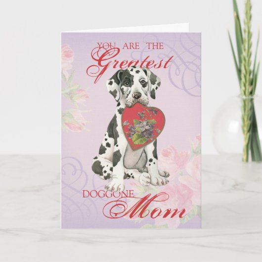 Great Dane Heart Mam Kaart (Voorkant)
