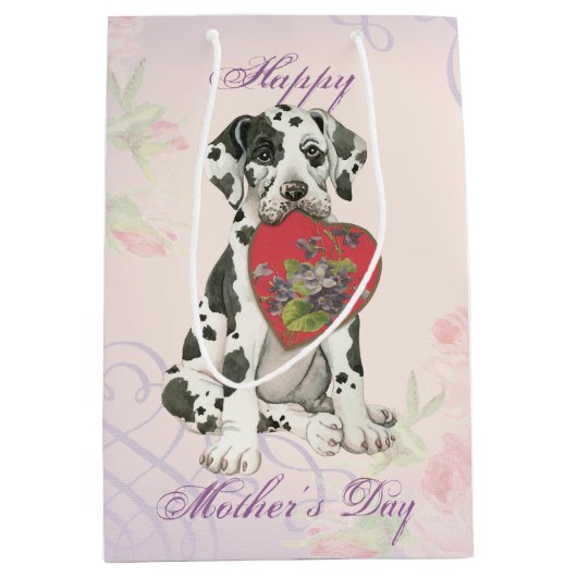 Great Dane Heart Mam Medium Cadeauzakje (Voorkant)