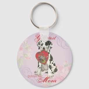 Great Dane Heart Mam Sleutelhanger
