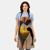 Great Dane Heart Sunset Apron Schort (Gedragen)