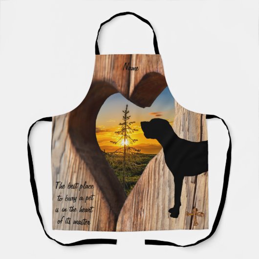 Great Dane Heart Sunset Apron Schort (Voorkant)