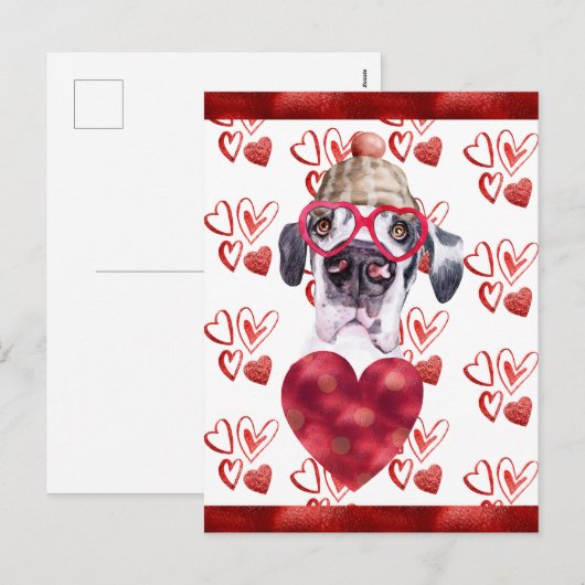 Great Dane Hearts Hondenliefhebber Valentijn Gift Feestdagenkaart (Voorkant / Achterkant)