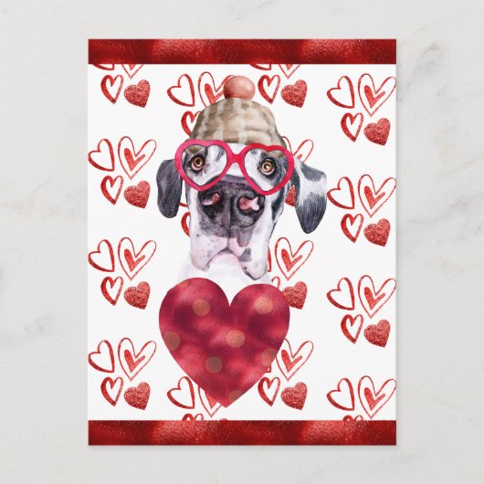 Great Dane Hearts Hondenliefhebber Valentijn Gift Feestdagenkaart (Voorkant)