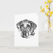 Great Dane Hero Sketch wenskaart Kaart (Gele Bloem)