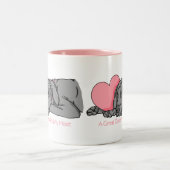 Great Dane Holds Heart Black UC Tweekleurige Koffiemok (Center)