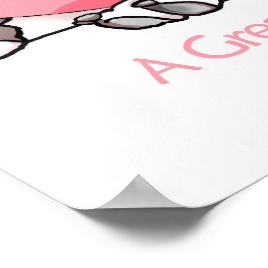 Great Dane Holds Heart Harlequin Poster (Hoek)