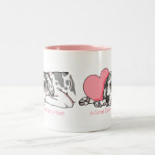 Great Dane Holds Heart Harlequin UC Tweekleurige Koffiemok (Center)