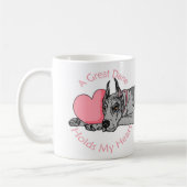 Great Dane Holds Heart Merle Koffiemok (Links)