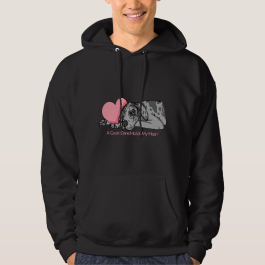 Great Dane Holds Heart Merle UC Hoodie (Voorkant)
