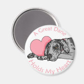 Great Dane Holds Heart Merle UC Magneet (Voorkant / Achterkant)